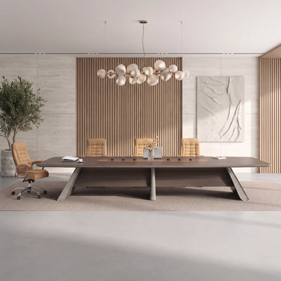 Parly conference table with its chairs in the stone and oak boardroom, another view