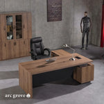 Pascal desk, right return, in an artists' loft office