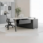 Pickett manager desk with side storage in a bright team office