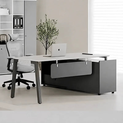Pickett manager desk with side storage in a bright team office