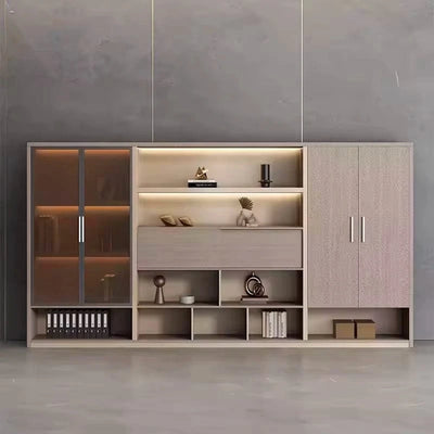 Posh · Modern Office Shelves w/ Lighting & Storage
