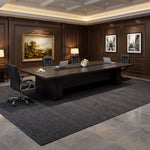 Prime conference table with its chairs in the walnut-panelled boardroom, another view