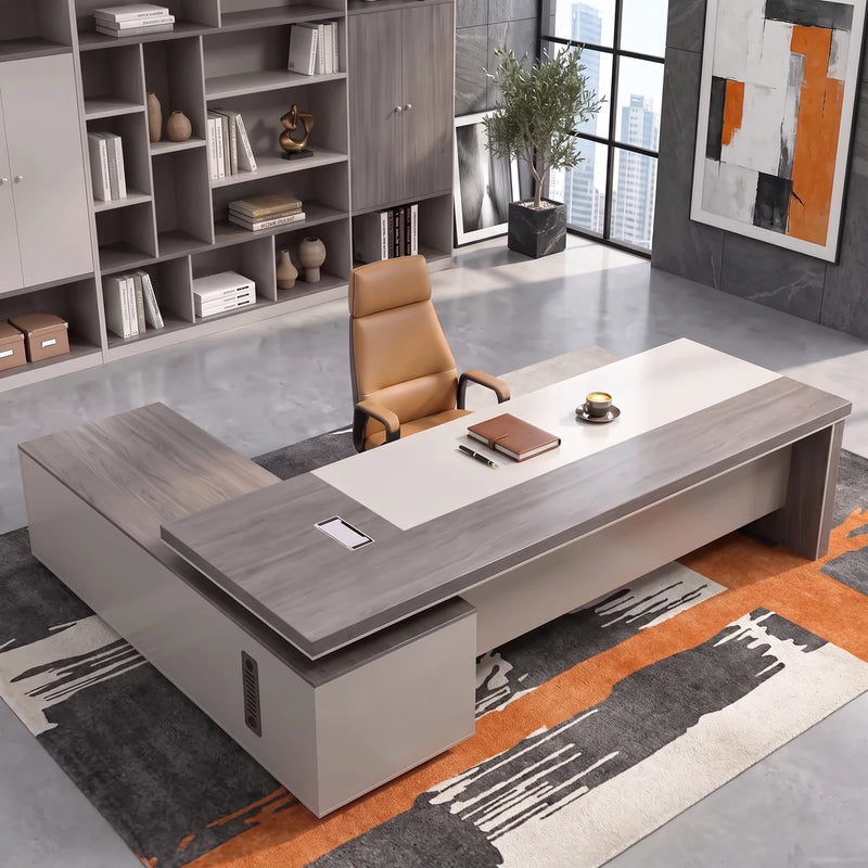 Purdue desk from a high angle in a tower office