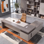 Purdue desk, other return, from a high angle in a tower office