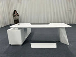 Turing · White L-Shaped Executive Desk