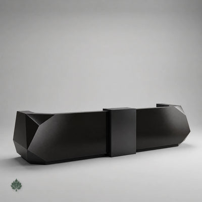 Revera · Front Reception Desk — Glossy Black