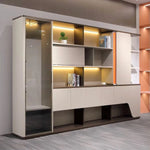 Ryan · Modern Office Shelves w/ Lighting, Storage