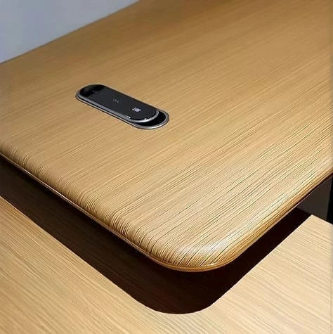 Escritorio ejecutivo en forma de L Sailor Beige de 95 a 126