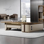 Secord desk, left return, in a feminine city office