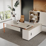 Selby desk, left return, in a feminine sunroom office
