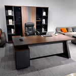 Slater desk with computer in a loft office with sofa