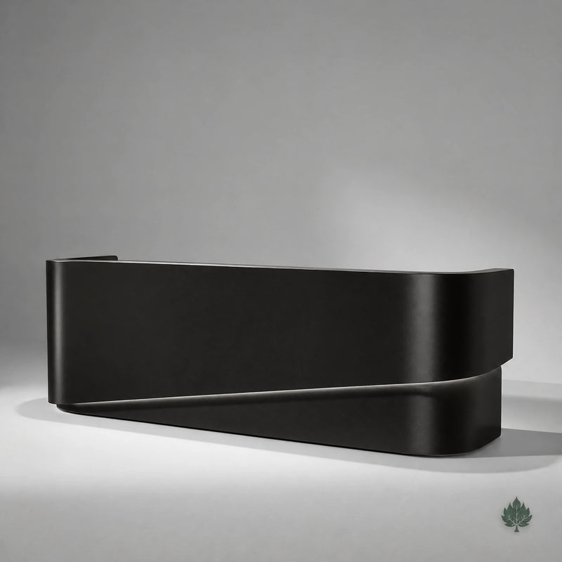 Sorelle · Front Reception Desk — Glossy Black, Right Configuration