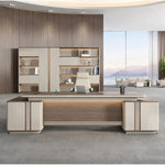 Stanford grand desk centered under a curved ceiling