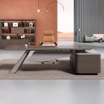 Tanzer manager desk, left return, in a terracotta office