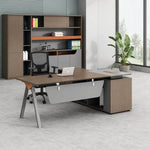 Tasker desk facing forward with white privacy screen