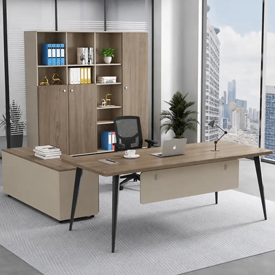 Tawn manager desk with storage hutch in a skyline office