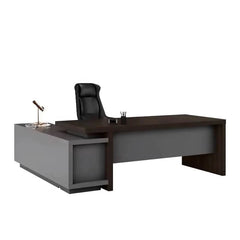 Escritorio ejecutivo en forma de L Tiera de 78 a 87" en color gris | Caoba AF Forest KN-WN-102