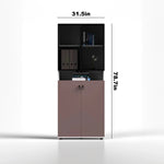 Tosca · Office Cabinet w/ Glass Panel Display Shelves