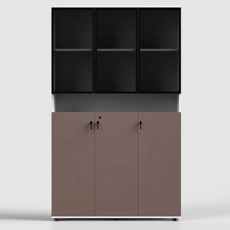 Tosca · Office Cabinet w/ Glass Panel Display Shelves