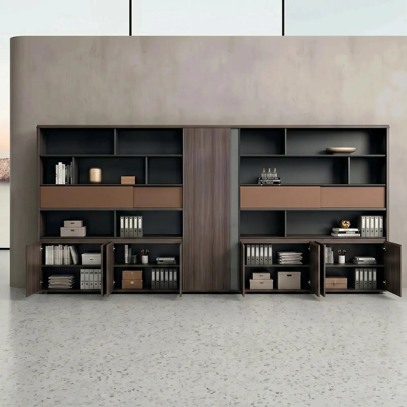 Rexton · Office Shelves w/ Integrated Lighting & Storage