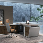 Varell desk and low credenza in an atrium office