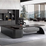 Ventura desk in midnight black, right return, alpine view office