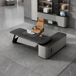 Veris desk, left return, from above with tablet stand