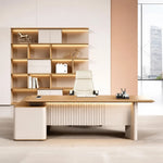 Vesta desk in birch in a feminine blush office