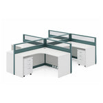 Estación de trabajo de oficina Vienna con cubículo en forma de L de 57 a 228