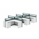 Estación de trabajo de oficina Vienna con cubículo en forma de L de 57 a 228