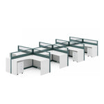 Estación de trabajo de oficina Vienna con cubículo en forma de L de 57 a 228