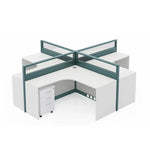 Estación de trabajo de oficina Vienna con cubículo en forma de L de 57 a 228