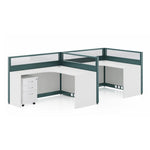Estación de trabajo de oficina Vienna con cubículo en forma de L de 57 a 228