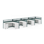 Estación de trabajo de oficina Vienna con cubículo en forma de L de 57 a 228