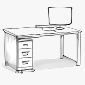 Desk with Mobile Storage